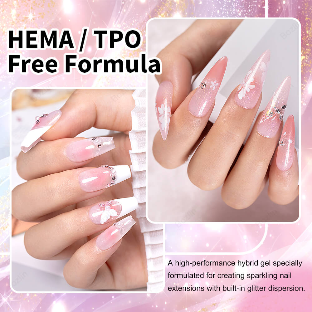 glitter gel nail extensions