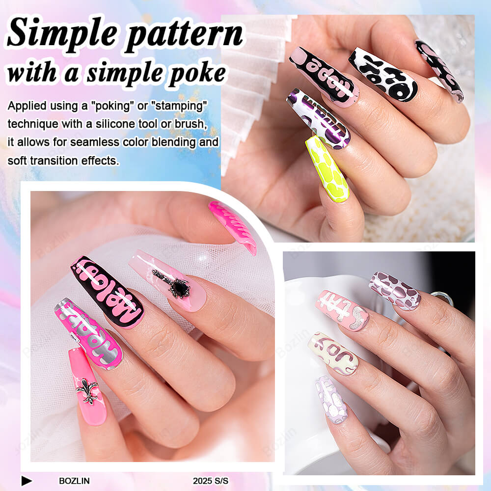 nail art poke painting gel