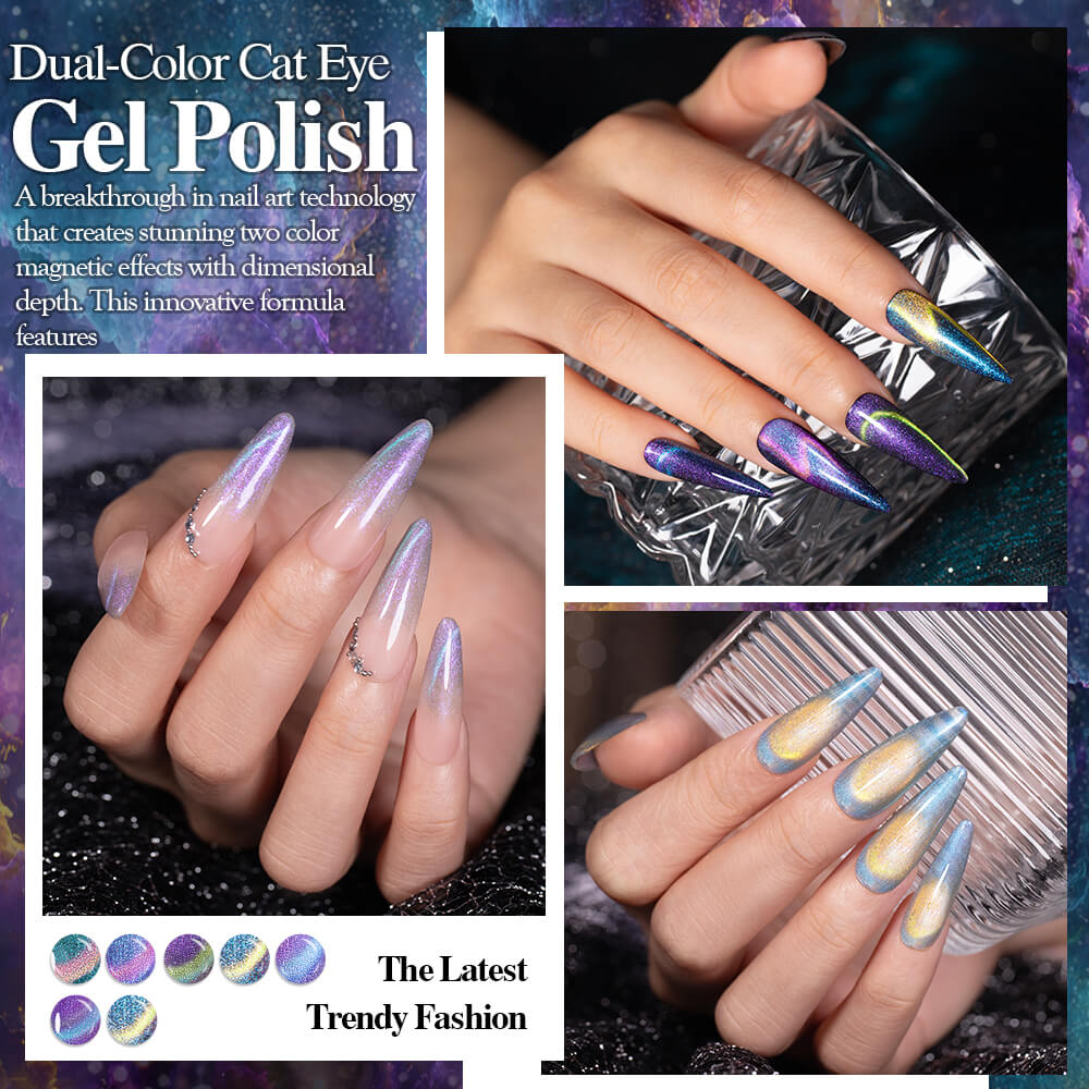 two toned cat eye gel