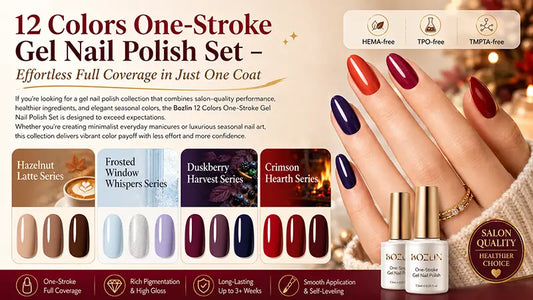 12 Colors One-Stroke Gel Nail Polish Set – Effortless Full Coverage in Just One Coat