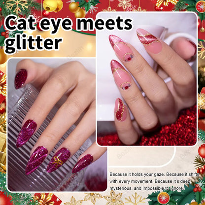 BOZLIN HEMA TPO TMPTA Free 24 Colors Cat Eye Gel Polish Set Christmas Series