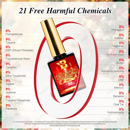 BOZLIN HEMA TPO TMPTA Free 24 Colors Cat Eye Gel Polish Set Christmas Series