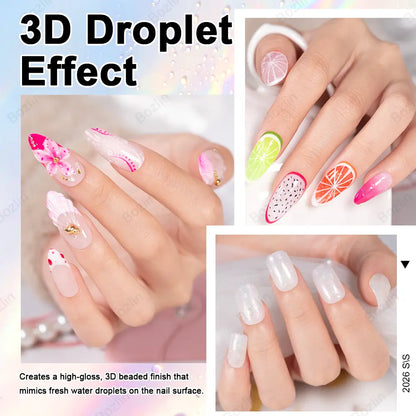 3d drop gel top nails