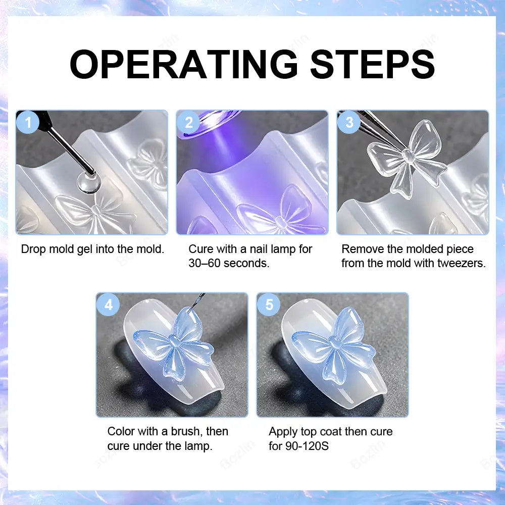 3d mold nail gel operating steps