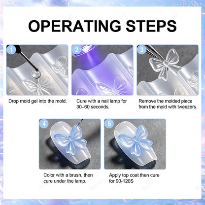 3d mold nail gel operating steps