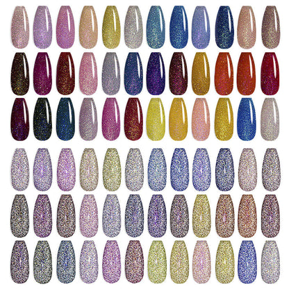 BOZLIN Reflective Gel Polish 36 Colors Disco Diamond Glitter Gel Nail Polish