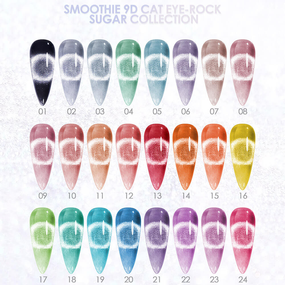 BOZLIN Cat Eye Gel Nail Polish Summer Style Smoothie 9D Cat Eye Gel Polish 24 Colors