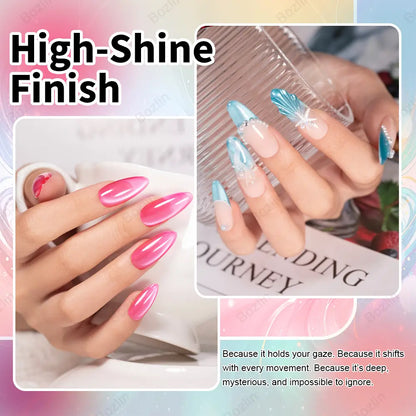 cat eye gel polish nails