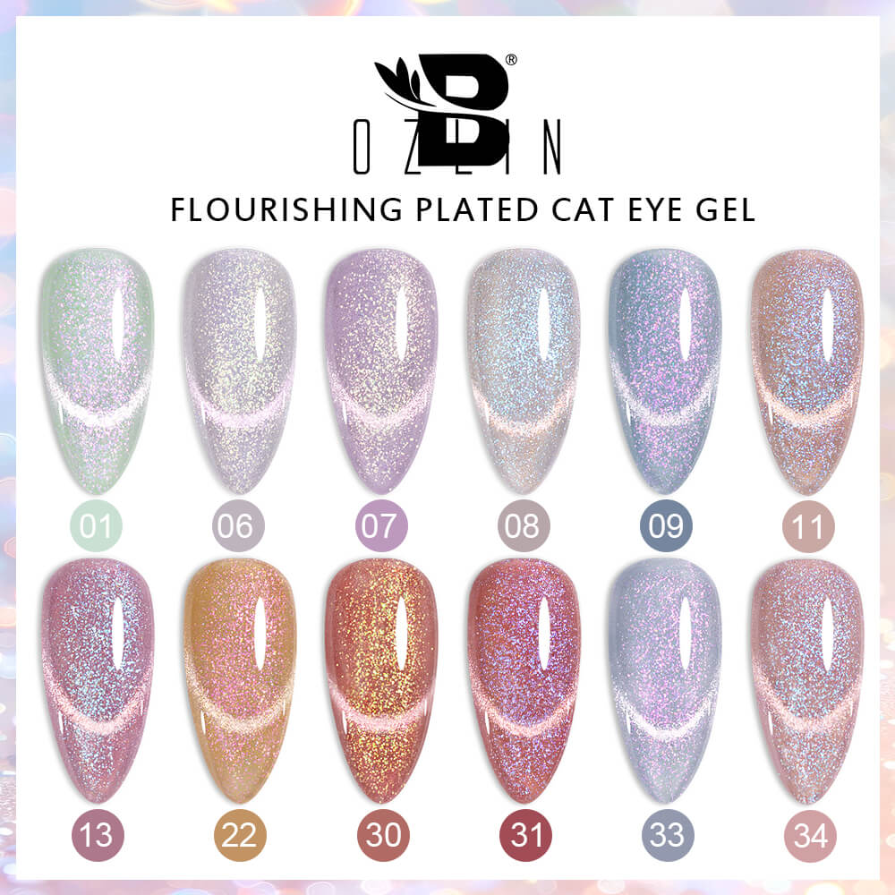 BOZLIN Cat Eye Gel Polish Set Hema Free Aurora Cat Eye Uv Gel Nail Polish Manufacturer