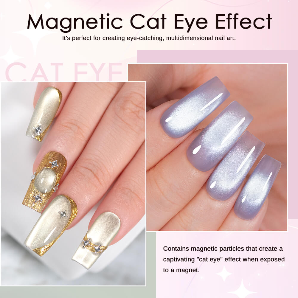 BOZLIN Cat Eye Gel Polish Custom Spring Ceramics Cat Eye Magnetic Uv Gel Nail Polish