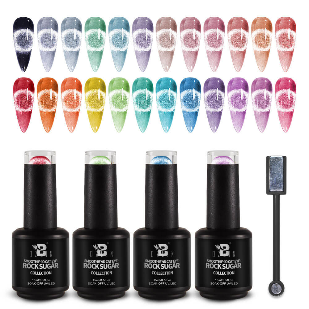 BOZLIN Cat Eye Gel Nail Polish Summer Style Smoothie 9D Cat Eye Gel Polish 24 Colors