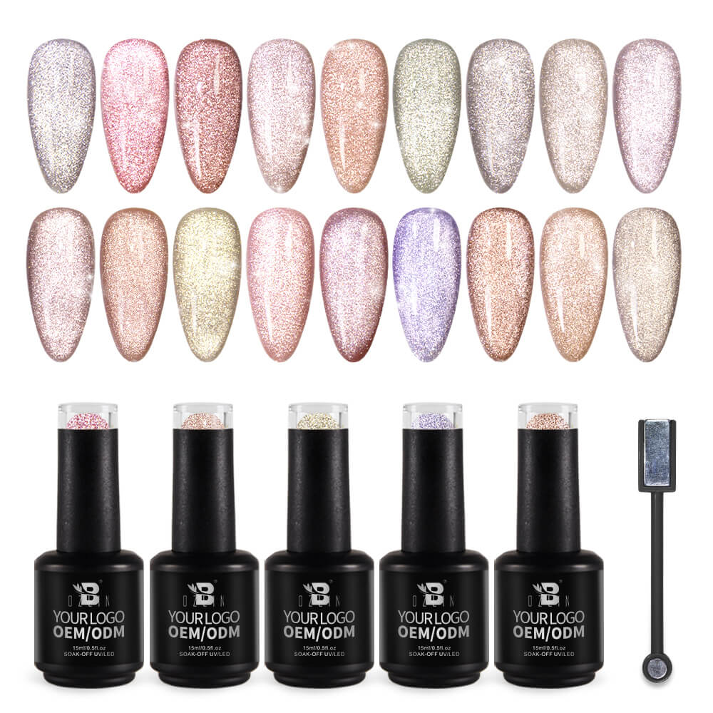 BOZLIN Cat Eye Gel Polish Nude Collection Cat Eye Magnetic Uv Gel Nail Polish