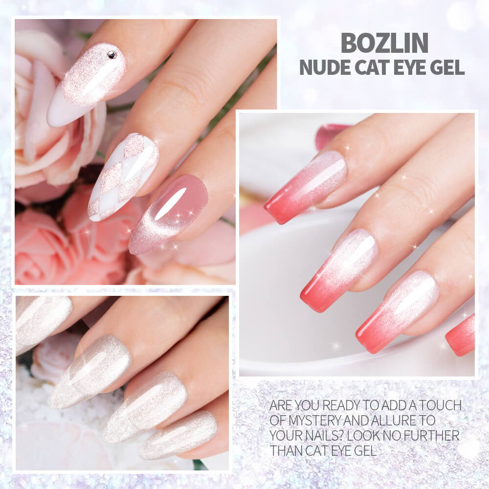 BOZLIN Cat Eye Gel Polish Nude Collection Cat Eye Magnetic Uv Gel Nail Polish