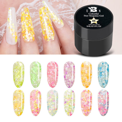 colorful sequins gel polish