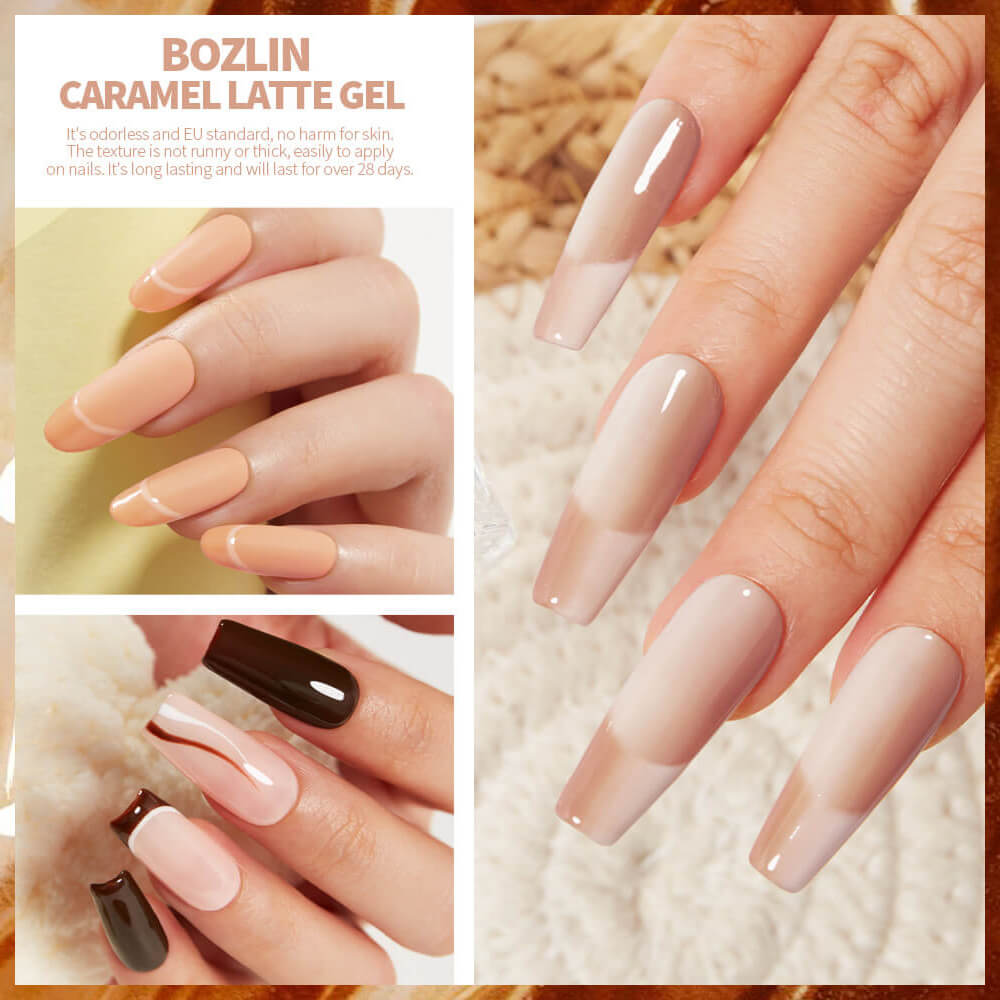 BOZLIN Brown Gel Polish OEM High Quality Caramel Latte Color Gel Polish