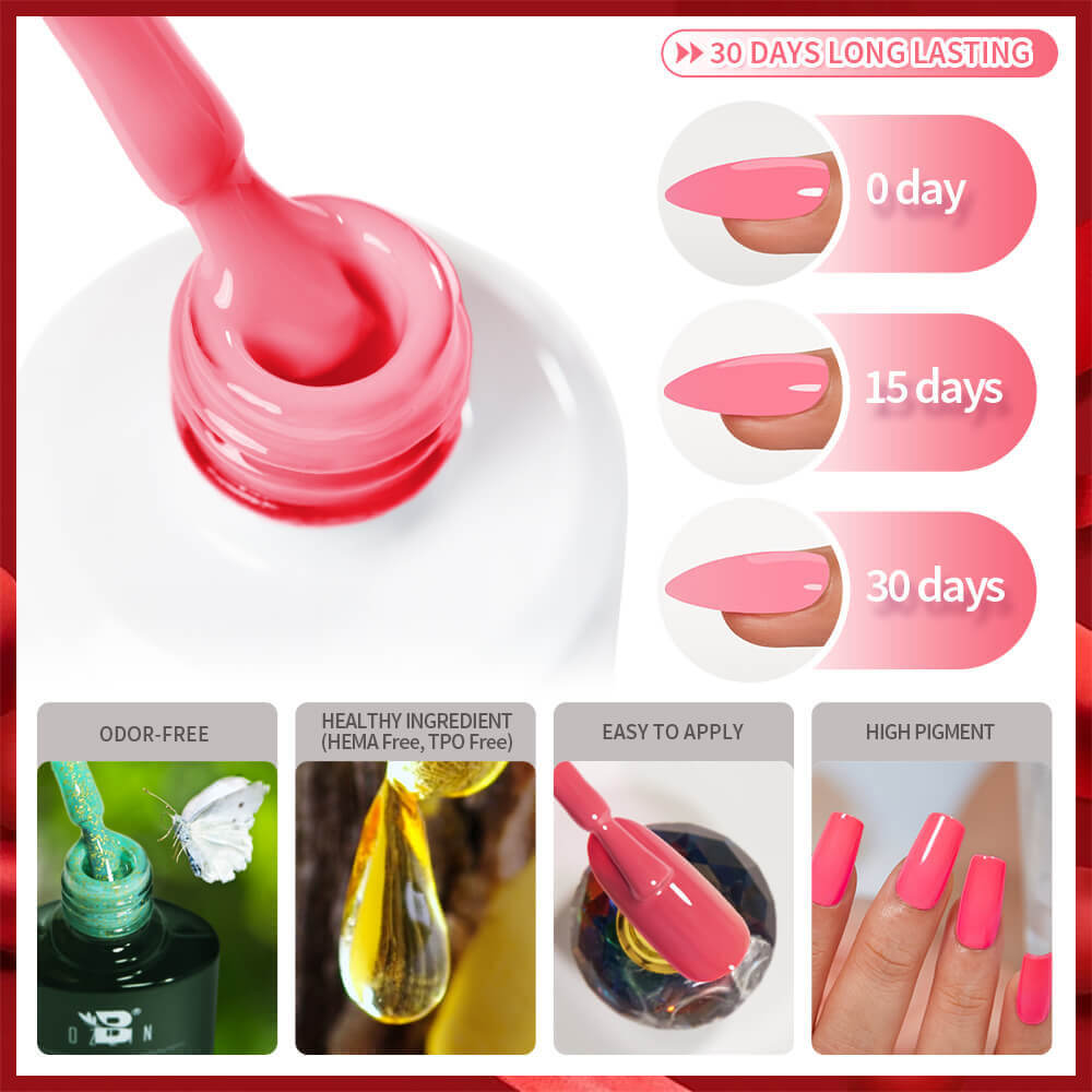 BOZLIN Color Gel Polish Factory Custom Lipstick Series Uv Led Gel Nail Polish