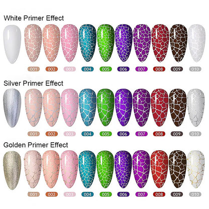 BOZLIN Crackle Gel Nail Polish 45 Colors Super Easy 3D Cracked Gel