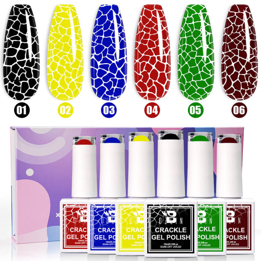 BOZLIN Crackle Gel Nail Polish 45 Colors Super Easy 3D Cracked Gel