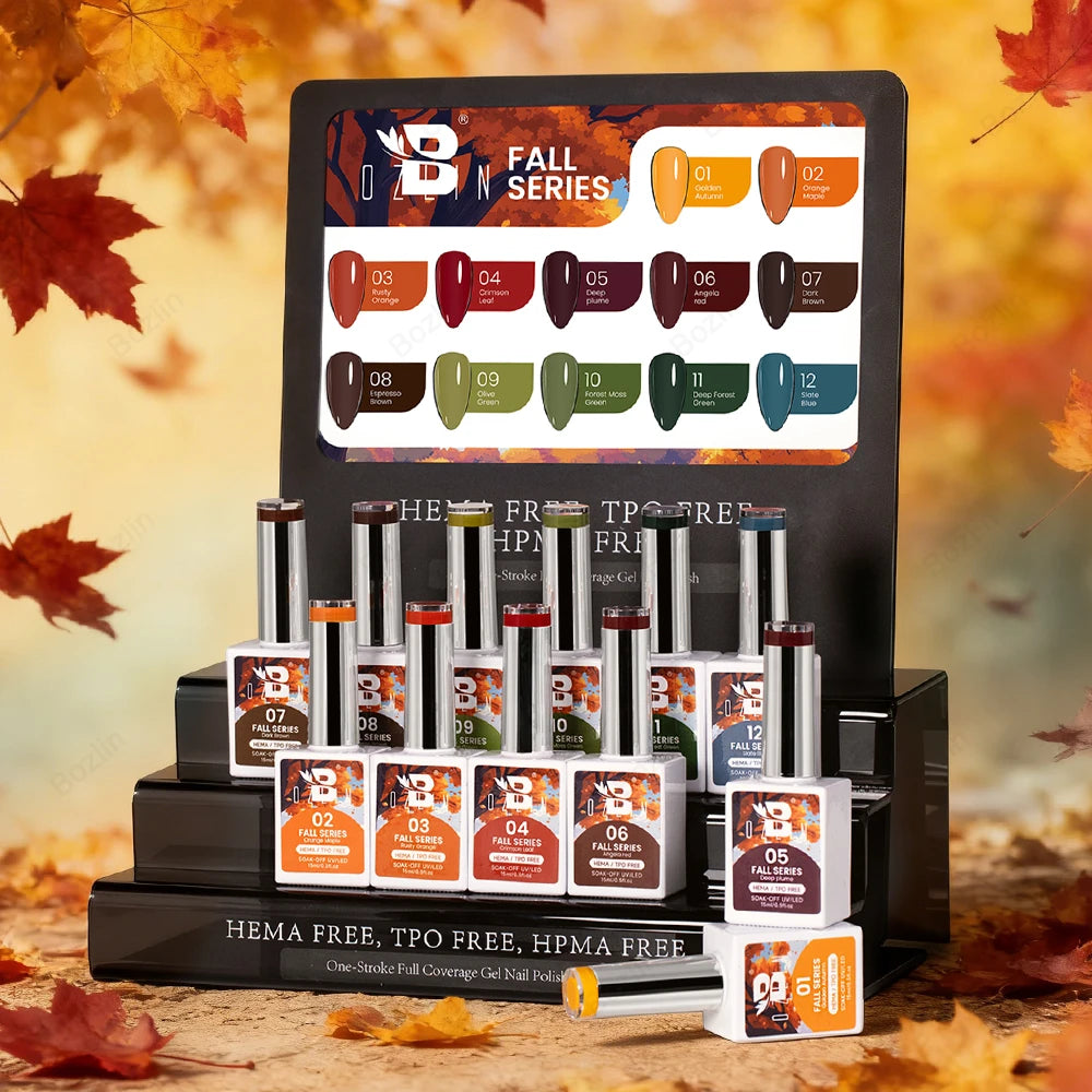 fall colors gel polish