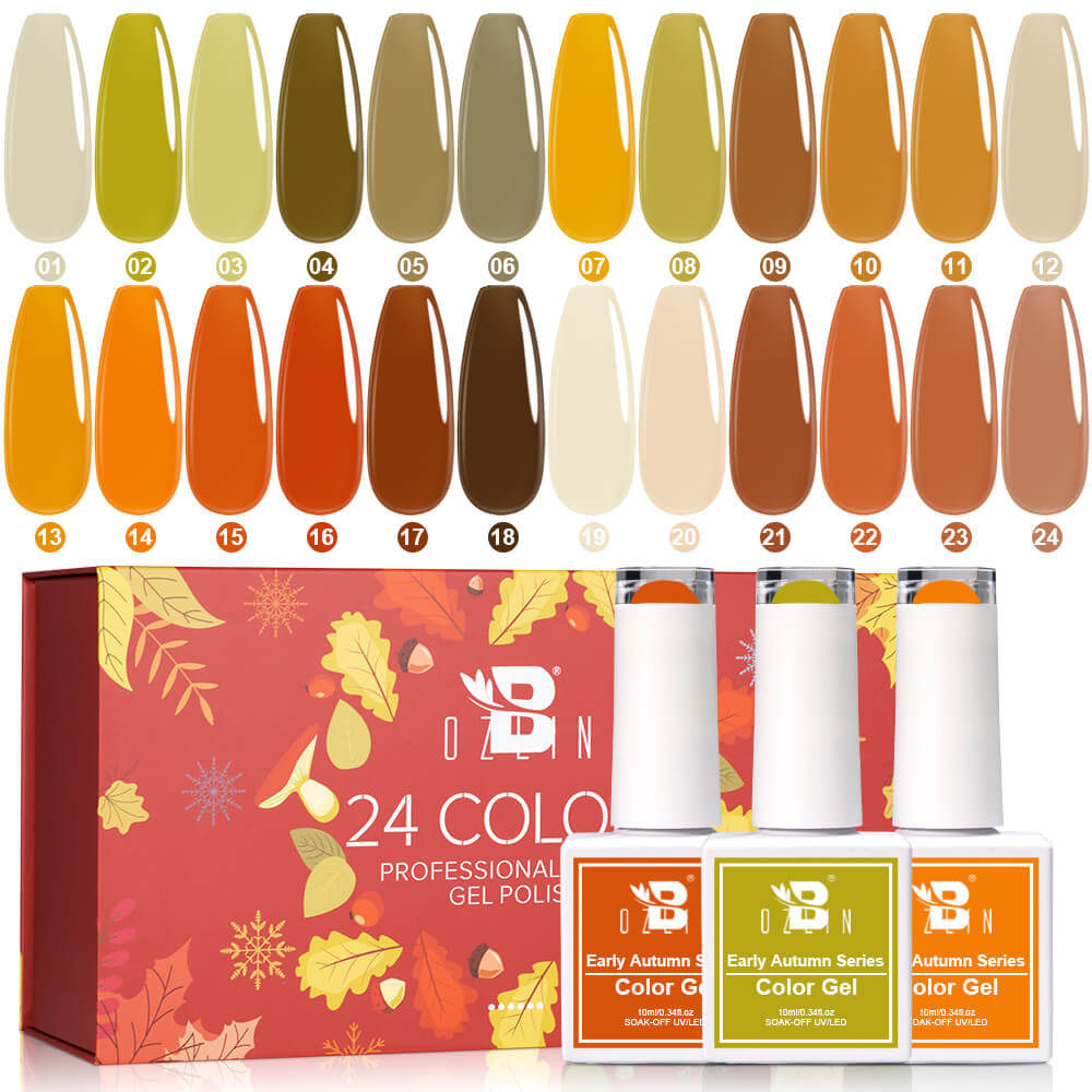 BOZLIN Color Gel Polish Golden Autumn Series Soak Off Uv Led Gel Nail Polish