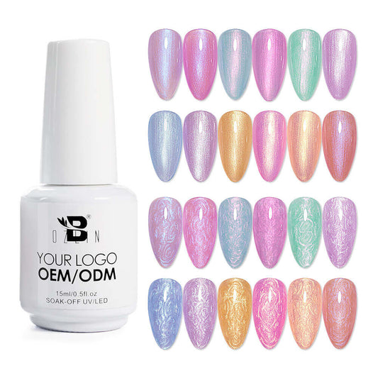 BOZLIN Aurora Gel Polish 12 Colors Shell Pearl Shimmer Glitter Gel Nail Polish