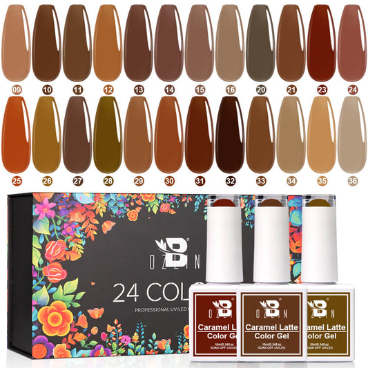 BOZLIN Brown Gel Polish OEM High Quality Caramel Latte Color Gel Polish