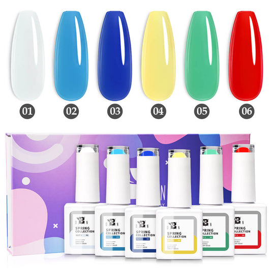 BOZLIN 6 Colors Nail Gel Polish Spring Summer Series Uv Led Gel Polish