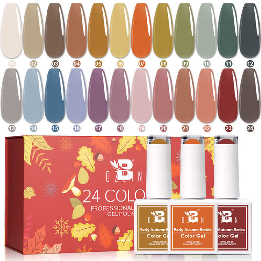 BOZLIN Nail Gel Polish 10ml Early Autumn Series 24 Colors Uv Led Gel Polish