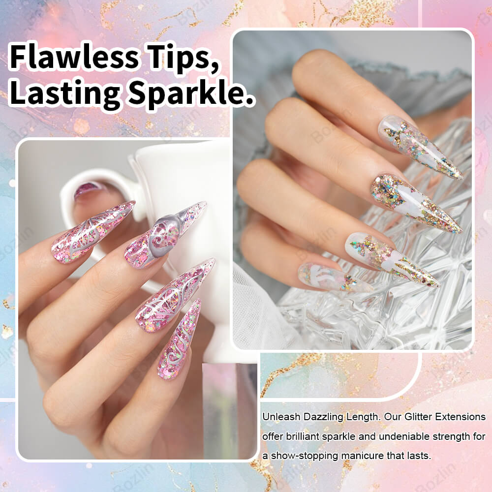 glitter builder gel nails