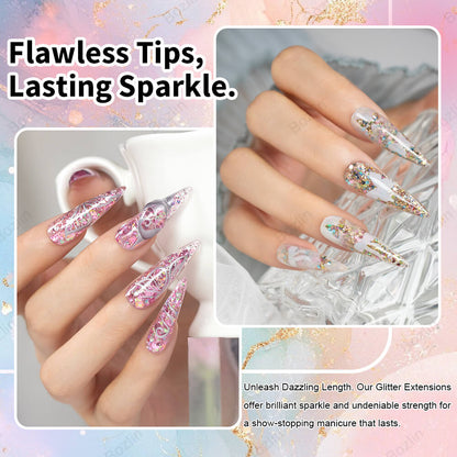 glitter builder gel nails