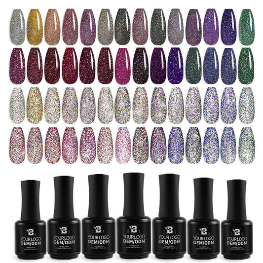 BOZLIN Colorful Reflective Gel 28 Colors Diamond Disco Uv Gel Nail Polish