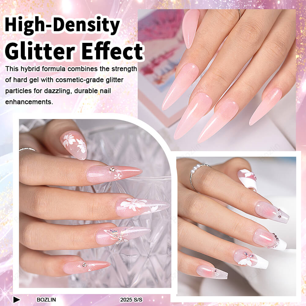 glitter nail extension gel