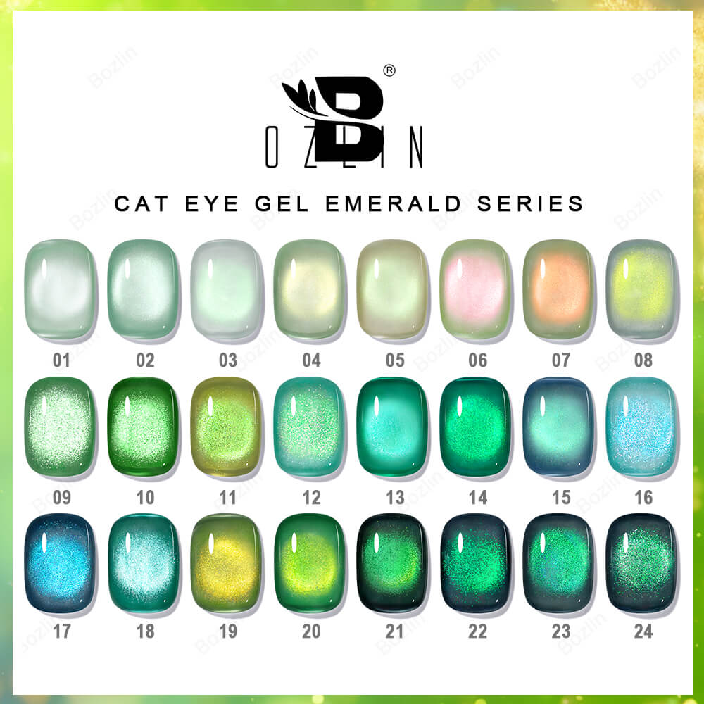green cat eye gel nail polish