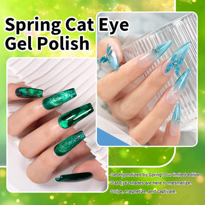 green cateye gel nail polish