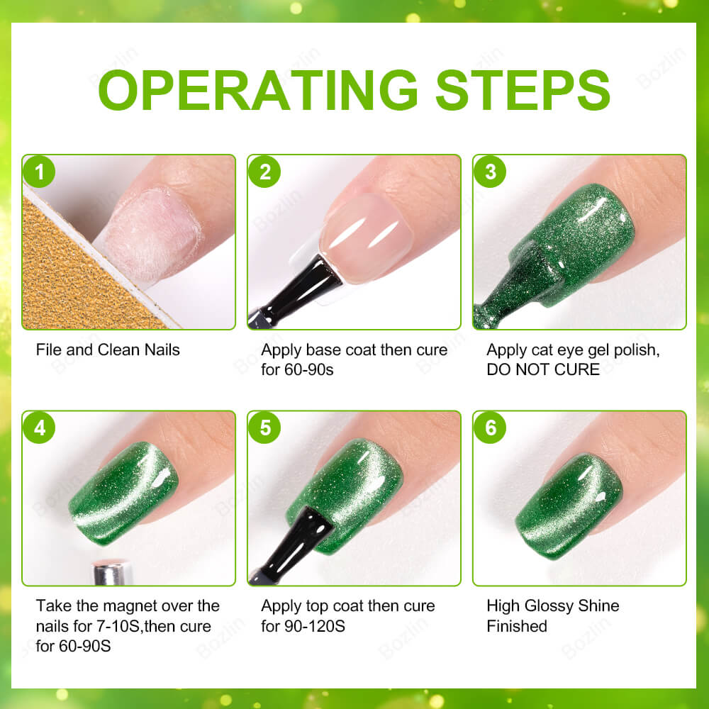 green cateye gel polish