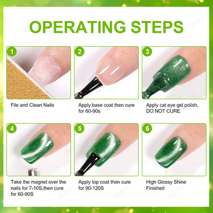 green cateye gel polish