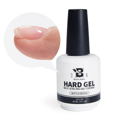 BOZLIN Clear Nail Hard Gel Self Leveling Gel Big Capacity 30ml for Enhancement