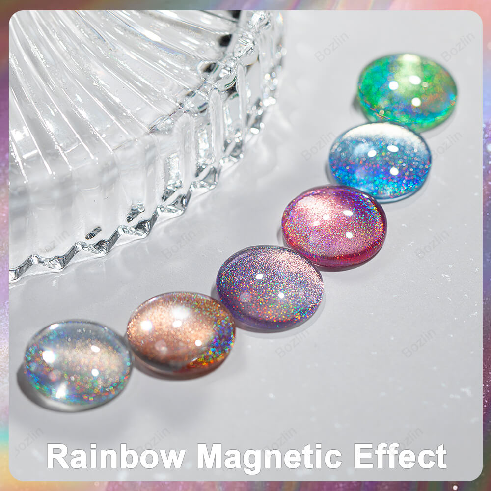 hema free rainbow cat eye gel