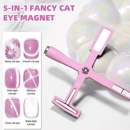 BOZLIN Cat Eye Nail Magnets 5 in 1 Multifunction Strong Magnet Stick Tools