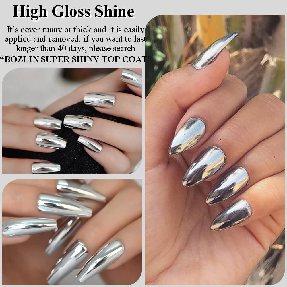 metallic silver nail gel