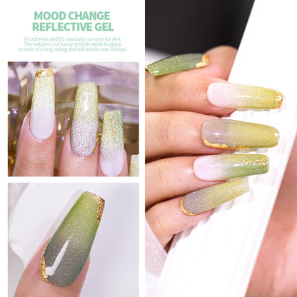 BOZLIN Mood Change Reflective Gel 24 Colors Changing Sparkle Gel Polish