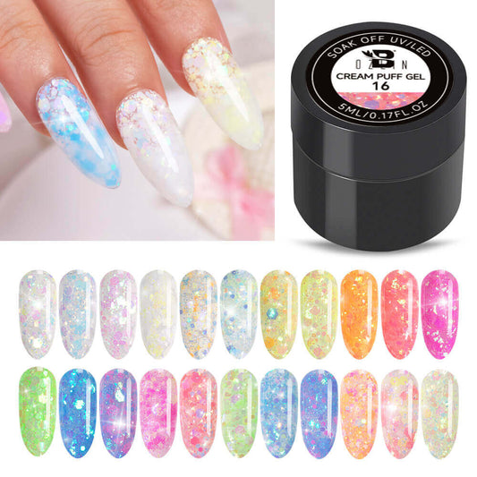 BOZLIN Sequins Gel Polish 22 Colors Sparkle Glitter Uv Gel Nail Polish