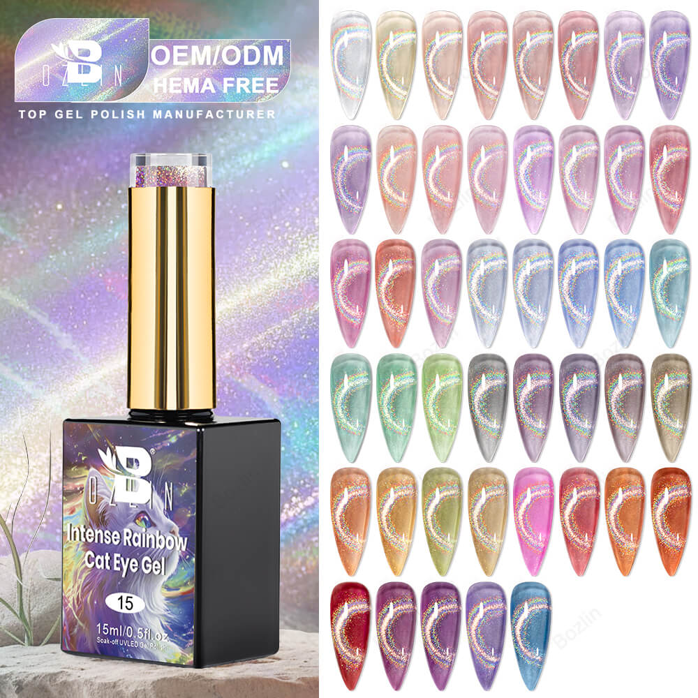 rainbow cat eye gel polish