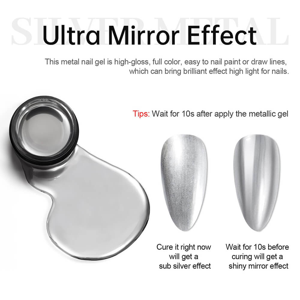 silver gel polish for nail art